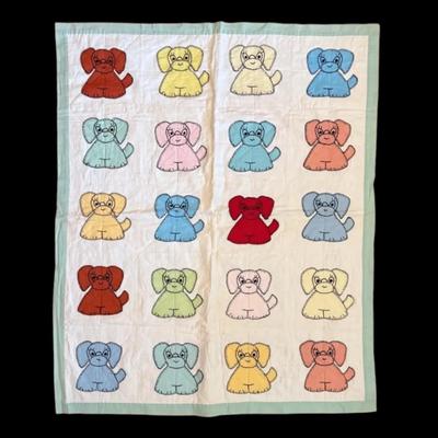 34”x42” Hand-stitched Dog Baby Blanket 