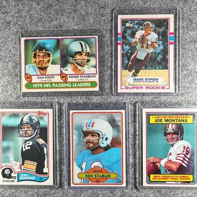 NLF Quarter Back Lot (5 Cards) - Fouts / Staubach, Rypien (RC), Bradshaw, Stabler, Montana