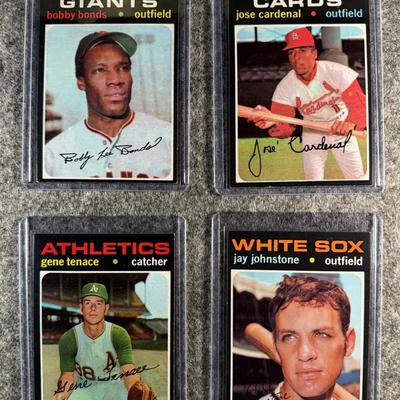 1971 Topps MLB Lot (4 Cards) - Bonds, Cardenal, Tenace, Johnstone