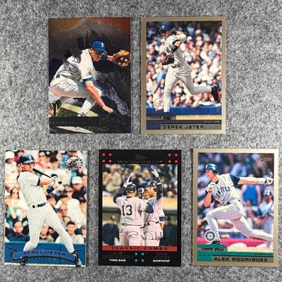 MLB Alex Rodriguez / Derek Jeter Lot - 5 cards total.