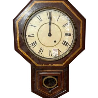 Antique Seth Thomas Regulator Wall Clock (Needs Repair)
