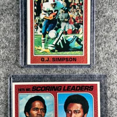1976 Topps NFL O.J. Simpson 1975 Record Breaker #6.  O.J. Simpson / Foreman Scoring Leaders #204
