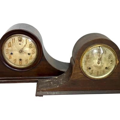 Two Antique New Haven Mantel Clocks