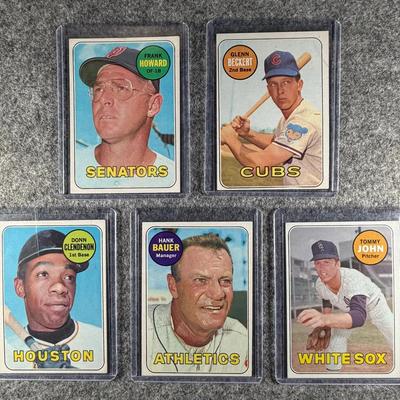 1969 Topps MLB Lot (5 Cards) - Howard, Beckert, Clendenon, Bauer, John
