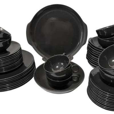 Vintage Charcoal Ceramic Dinnerware Set