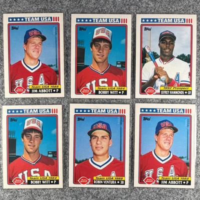 MLB Dairy Queen Team USA Lot - 6 cards total with duplicates.