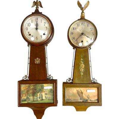 Two Vintage Sessions Banjo Wall Clocks (Need Repairs)