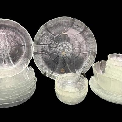 Glass Flower Plates & Bowls