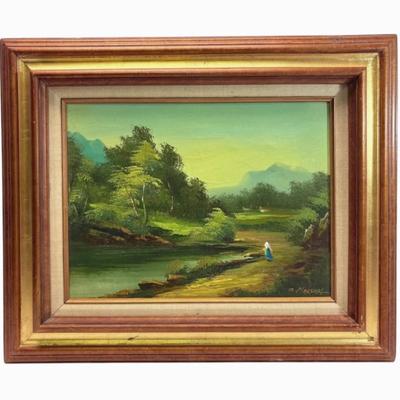 23”x 19” Signed Landscape Oil Painting 