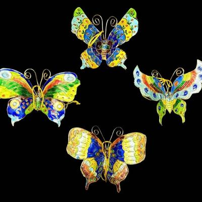 Colorful Cloisonné Butterfly Ornaments