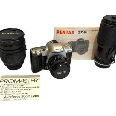 Pentax ZX-10 35mm Film Camera With Two Lens Included