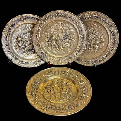 Large Repousse Metal Wall Plates