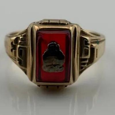 Vintage Ruby 10k Yellow Gold Class Ring