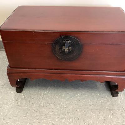 Mid 20th Century Chinese Red Trunk Coffee Table 