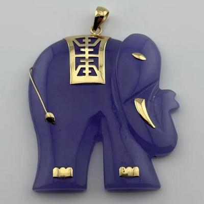 Lavender Jadiete 14k Yellow Gold Pendant