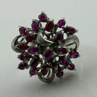 Vintage Ruby 10k White Gold Ring