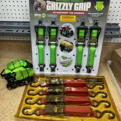 Ratcheting Tie-Downs Featuring Industrial Grizzly Grip
