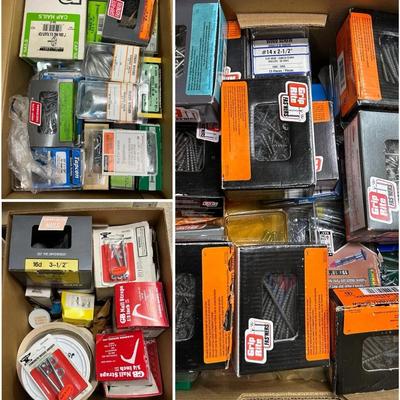 3 Mystery Boxes Of Fasteners & Misc. Hardware Items 