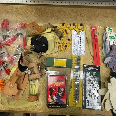 Leather Tool Holders And Aprons Gloves Japanese Water Stone Clamps Drill Bit And More 