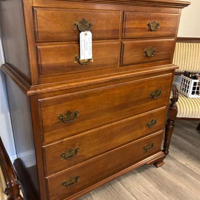 Sale Photo Thumbnail #234: Solid cherry 5 drawer chest by Kling. 