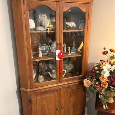 Solid wood corner cabinet. 