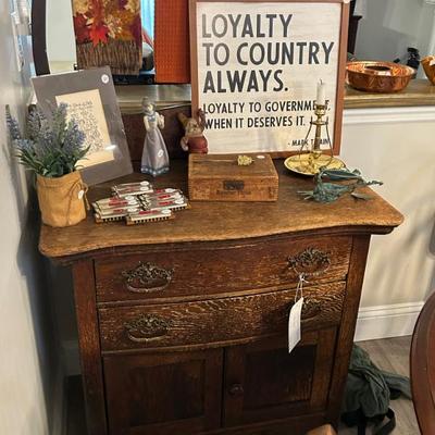 Sale Photo Thumbnail #306: Antique solid wood dry sink. 