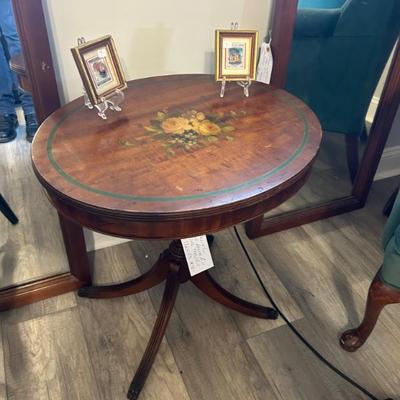 Sale Photo Thumbnail #216: Hand painted solid wood side table.  