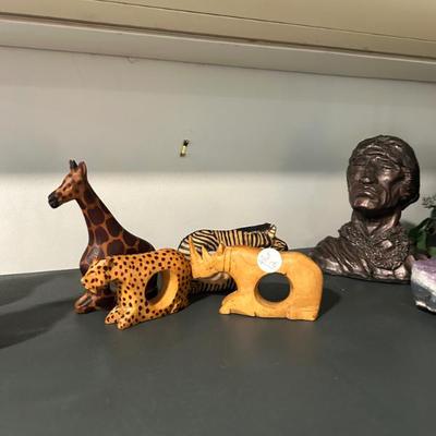 Set of 4 solid wood napkin rings. 