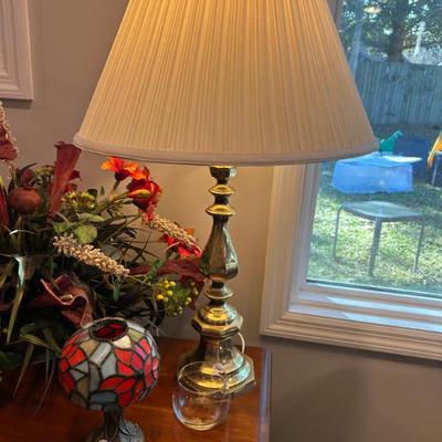 Pair of these brass lamps available. 