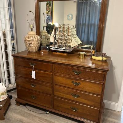 Sale Photo Thumbnail #170: Dovetailed solid wood 8 drawer dresser with attachable mirror. 