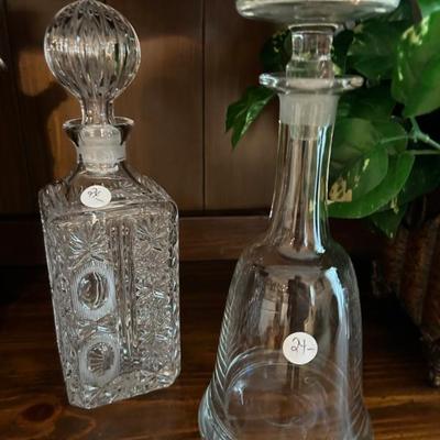 Sale Photo Thumbnail #499: Vintage crystal decanters. 