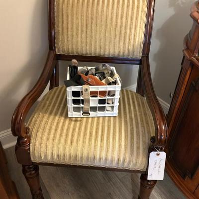 Sale Photo Thumbnail #247: Pair of these upholstered accent chairs available. 