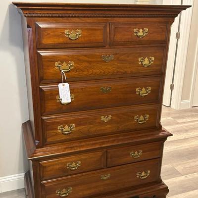 Sale Photo Thumbnail #393: Solid wood and solid brass hardware 8 drawer chest. Dovetailed. 