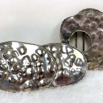 Vintage Hammered Metal Belt Buckles
