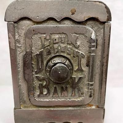 Vintage Pewter Coin Deposit Bank