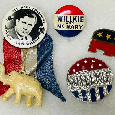 “Willke” 1940s Campaign Pins