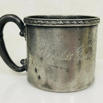 Vintage World Fair Pewter Cup