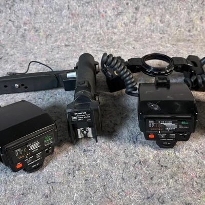Olympus Flash Accessories Lot | T10 Ring Flash, T28 Macro Set, Power Grip & T20 Flash