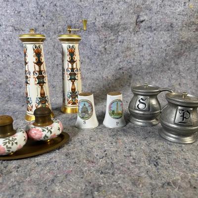 Vintage Salt & Pepper Shakers Lot | Porcelain, Pewter & Decorative Mills
