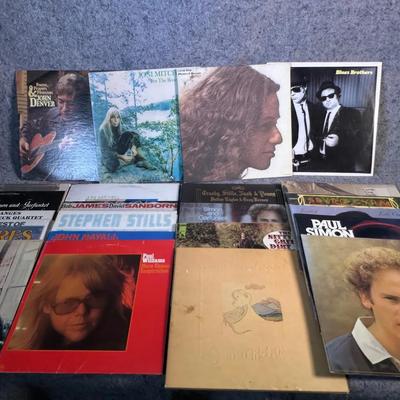 LP Vinyl Records | 1960’s-1980’s Folk Rock | John Denver, Joni Mitchell, Simon & Garfunkel