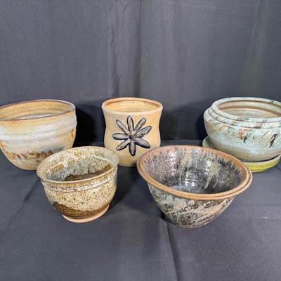Studio Pottery Bowl Lot | Handcrafted Stoneware, Earth-Tone Glazes, Decorative & Functional