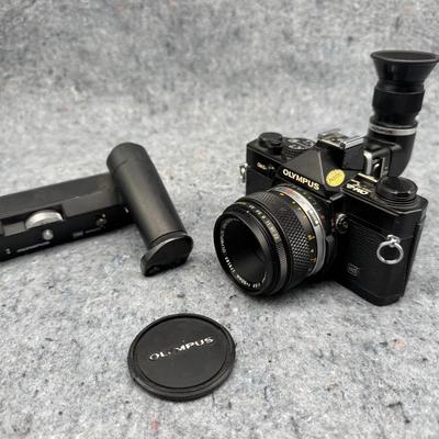 Olympus OM-2N Camera with Auto-Macro 50mm f/3.5, Varimagni Finder & Winder 1 OM System