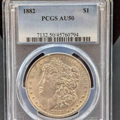 1882 Morgan, AU50, PCGS