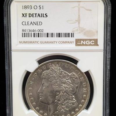 Key Date 1893-O Morgan, XF Details (Cleaned), NGC