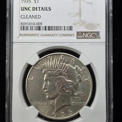 1935 Peace, UNC Details (Cleaned) NGC