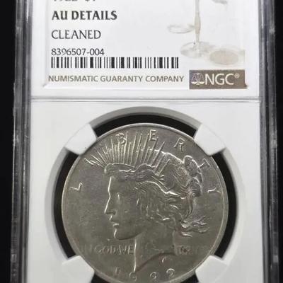 1922 Peace, AU Details (Cleaned), NGC (Lot 2)