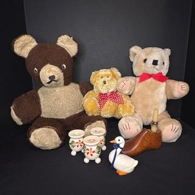 Vintage Well-Loved Teddy Bears And Cottagecore Decor