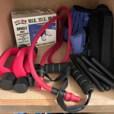 Ankle & Handheld Weights With Resistance Tubes For Exercise 