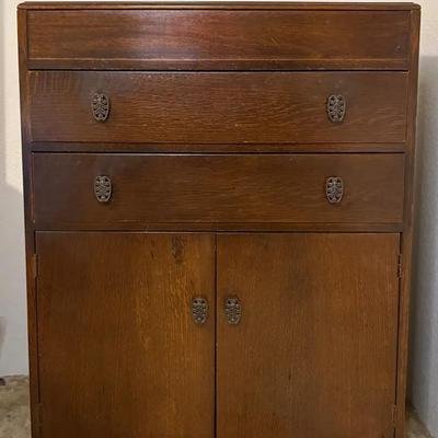 Vintage 1960s Dark Oak Dresser Make In UK CWS Cabinet Factory