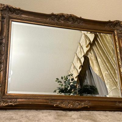 Large Gold Toned Wall Mirror